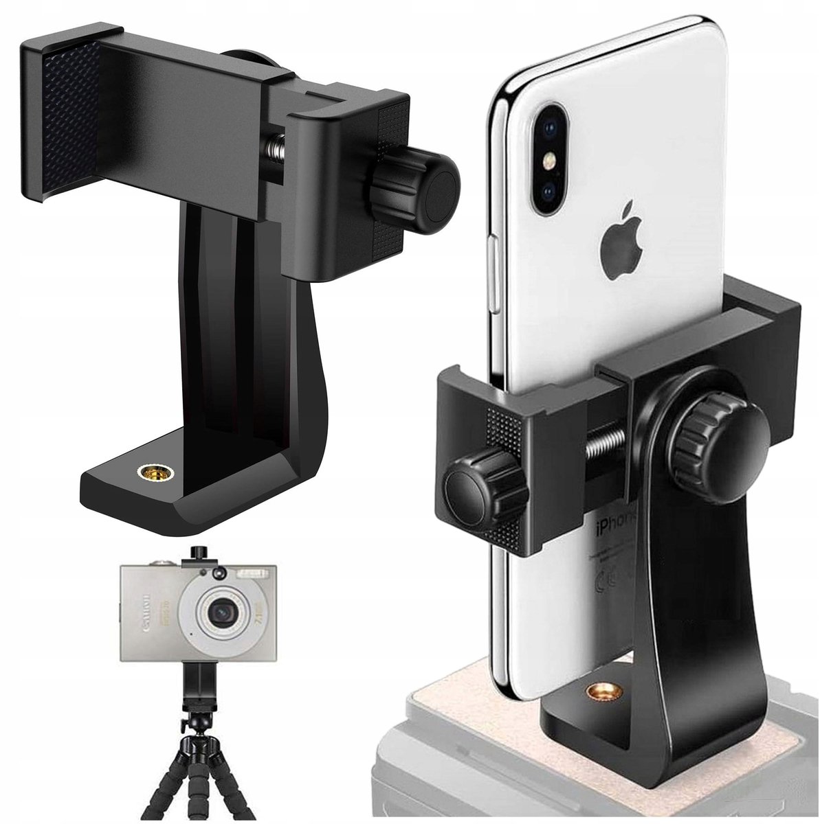 Universele 360° Telefoonhouder voor Statief met 1/4" Schroefdraad