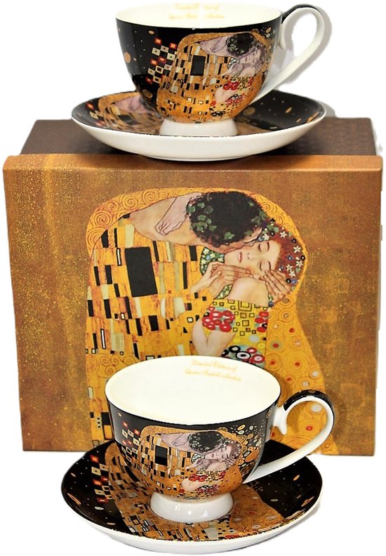 Coffret Tasses à café Baiser de Gustav Klimt câdeau Queen Isabell