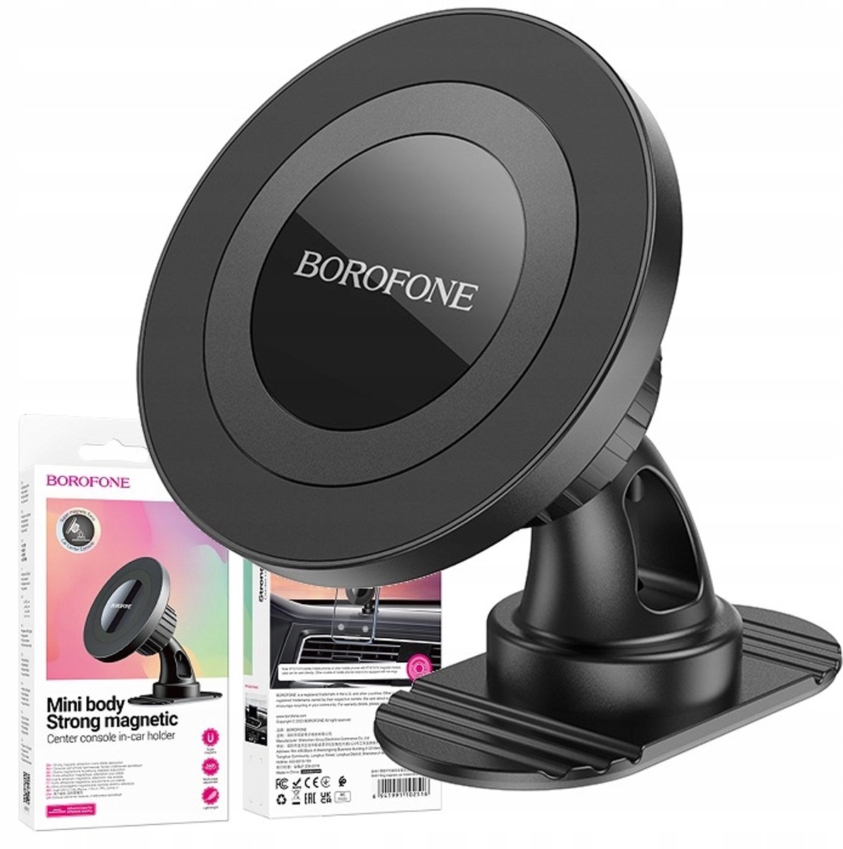 Borofone BH91 MagSafe Autohouder voor Dashboard/Console - Zwart