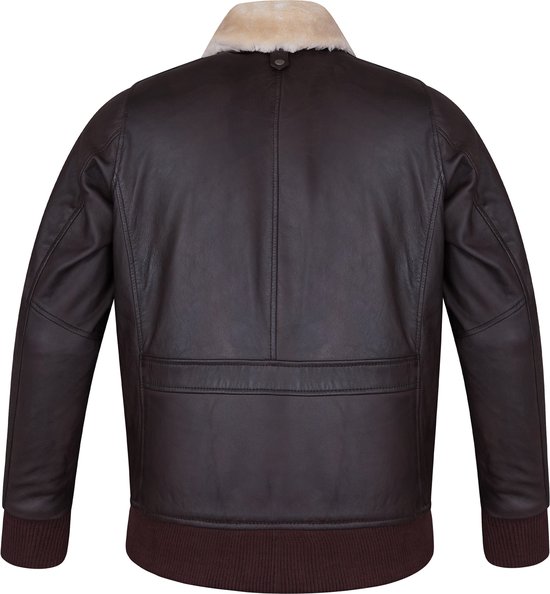 Veste Pilot en cuir d'agneau véritable marron Urban 5884 -2XL