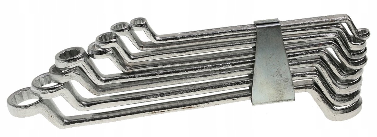Set van 8 gebogen ringsleutels 6-22 mm