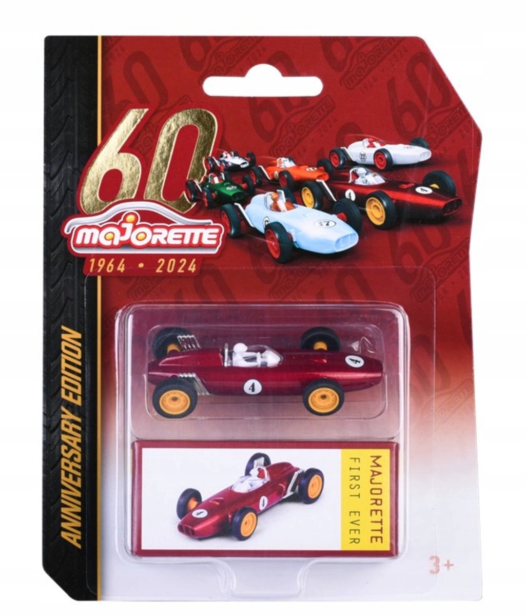 Majorette 60 Jaar Eerste Raceauto Rood Metaal 1:64 Nieuw