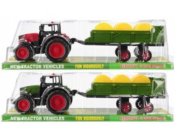 Mega Creative Speeltraktor met Aanhanger en Pull-Back Functie