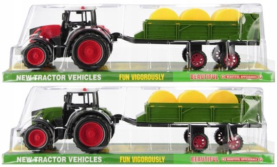 Mega Creative Speeltraktor met Aanhanger en Pull-Back Functie