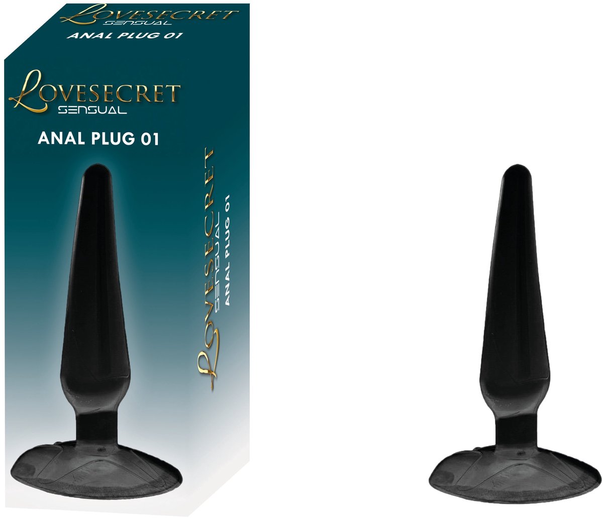 Lovesecret Sensual LS27 Anal Plug 01 Zwart – 11 cm – TPE Anal Plug met Zuignap – Veilig & Comfortabel – Voor Beginners en Gevorderden
