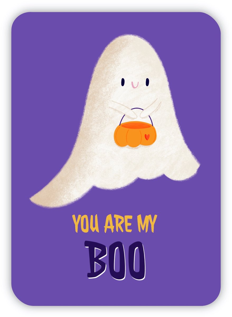 You are my BOO | Happy Halloween | Halloween Ansichtkaart | Halloween Postkaart | Halloween Wenskaart | Spookje | Valentijnskaart | Liefde