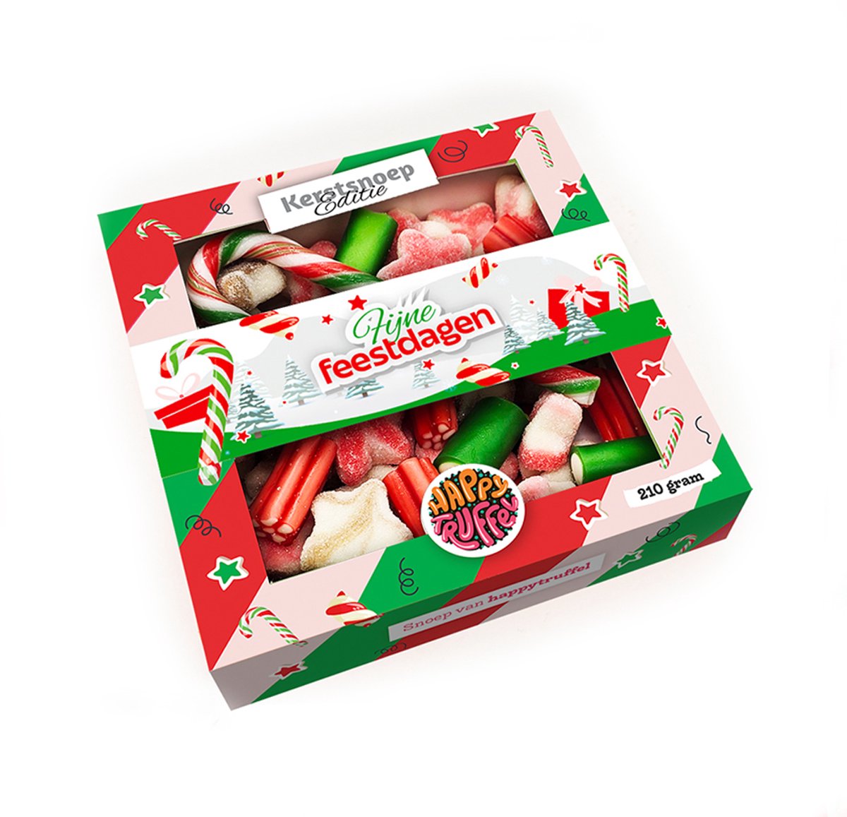 HappyTruffel - Snoeppakket “Fijne feestdagen” mix snoep (210 gram) – Limited Edition