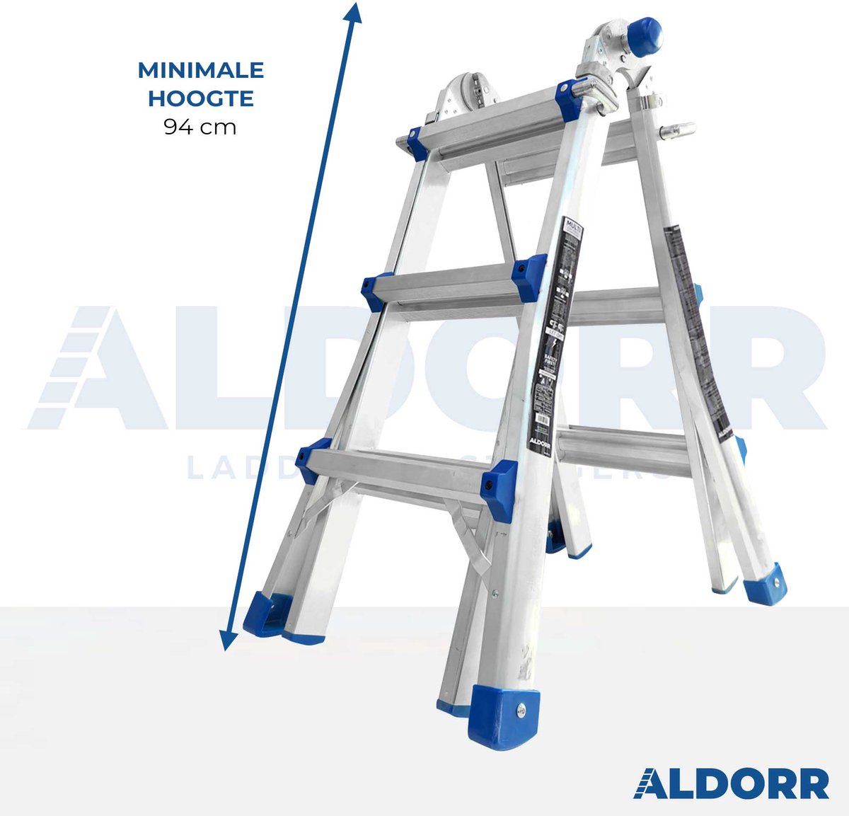 ALDORR Home - Multiladder Uitschuifbare Vouwladder 4x3 - 3,00 meter – foto 2