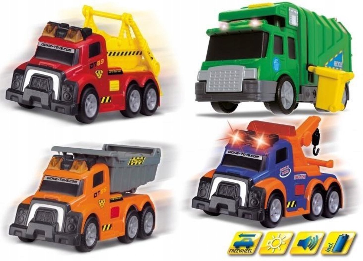 Dickie Toys Actie Serie Voertuigen met Licht & Geluid - 15-16cm
