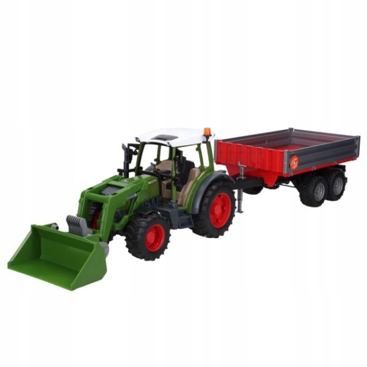 Bruder Fendt Vario 211 Traktor met Lader en Aanhanger