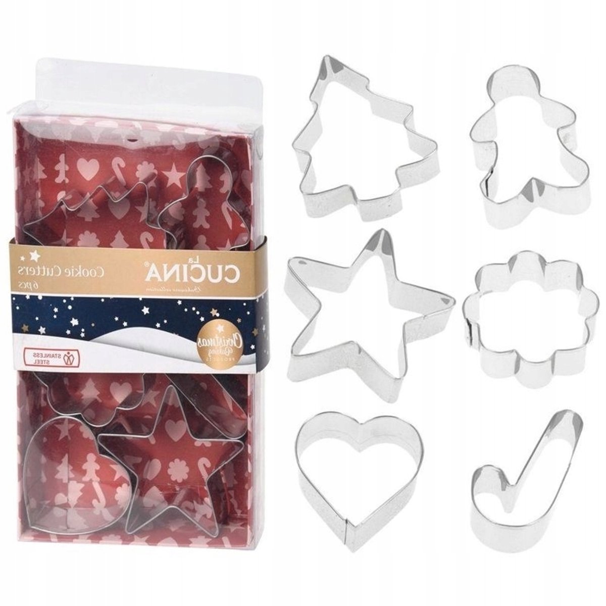 Kerstkoekjesuitstekers - Set van 6 metalen mallen