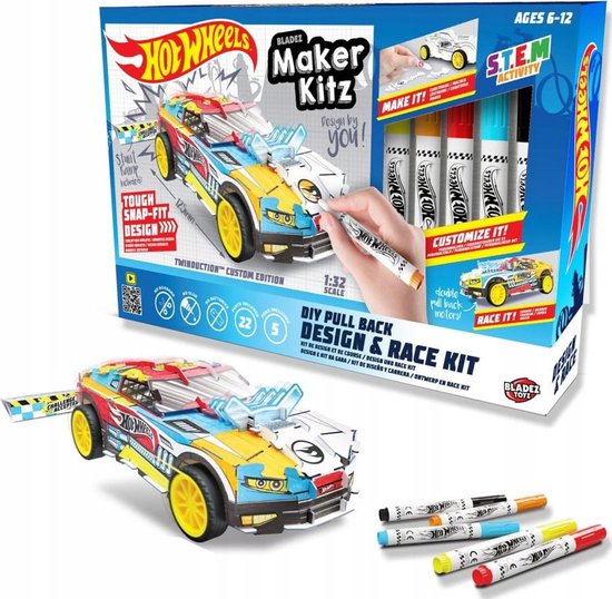 Hot Wheels Auto met Stiften - Kleurrijk Speelgoed voor Kinderen vanaf 6 Jaar