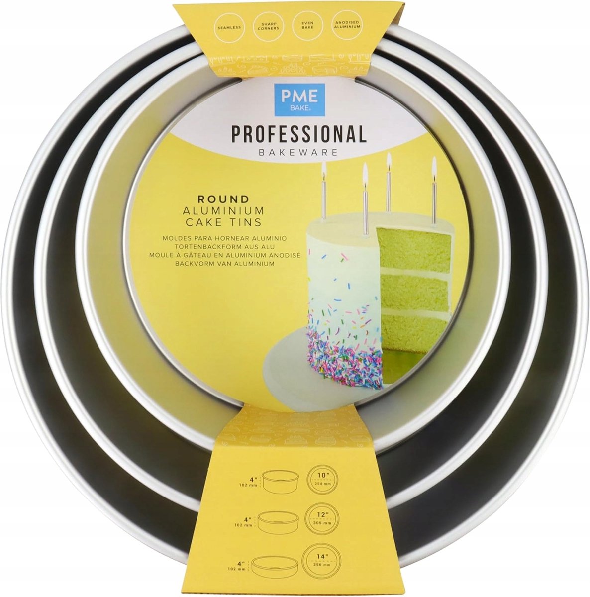 PME Ronde Cakevormen Set 3 stuks - 30, 33, 35 cm