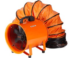 VEVOR Bouwventilator 145W AC-motor Bouwventilator 2900 rpm Bouwventilator Blower 481 L/s (1020 CFM) Axiaalventilator met 8m Slang Axiaalventilator 79 dB Geluidsniveau Industriële Ventilator