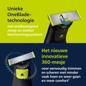 Detail van het 360° mesje van de OneBlade Pro, met een verstelbare kam en mesjes.