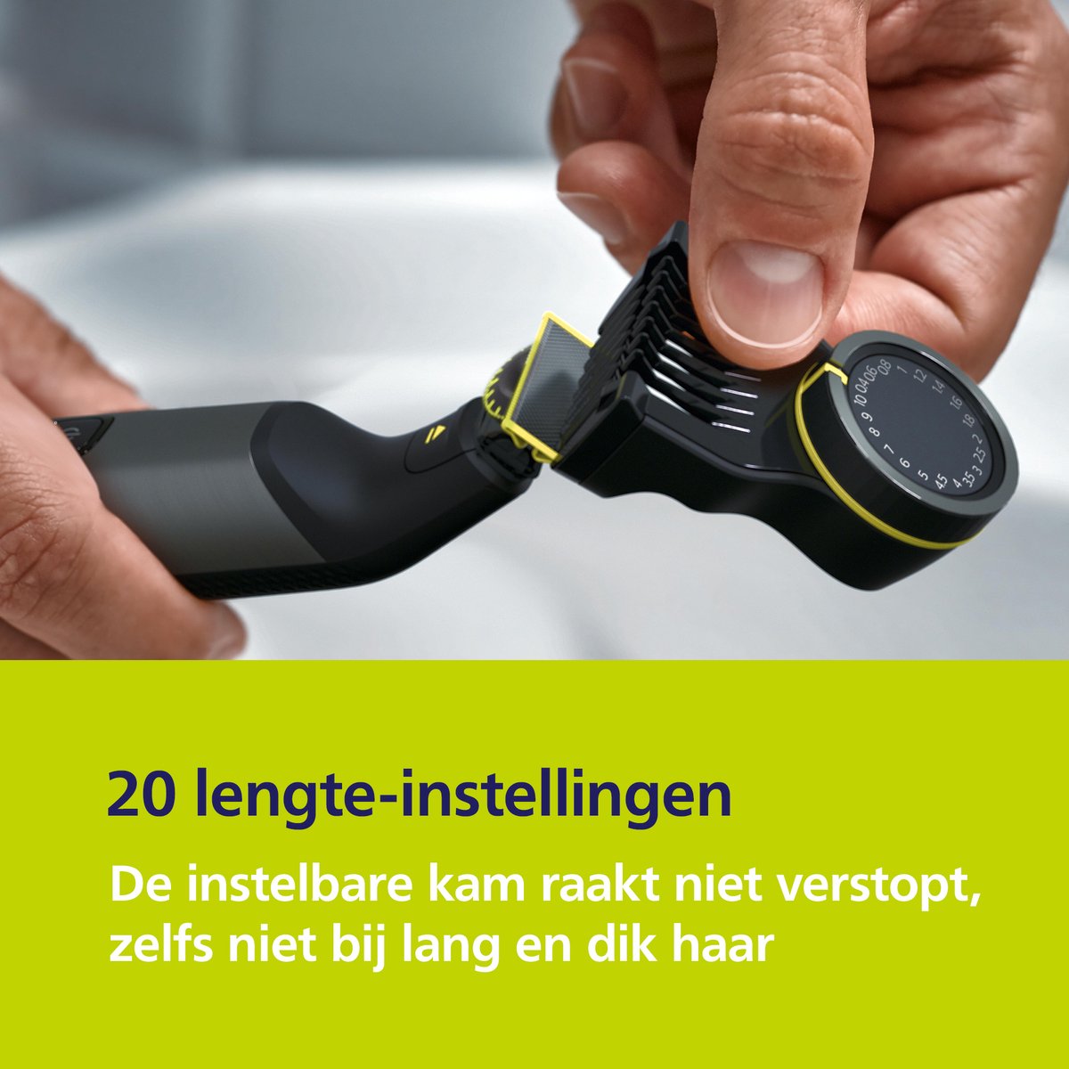 Philips OneBlade Pro 360 Face + Body – Zilver - Trimmer, scheerapparaat en styler in 1 - Inclusief opbergzakje - QP6552/30 thumbnail 6