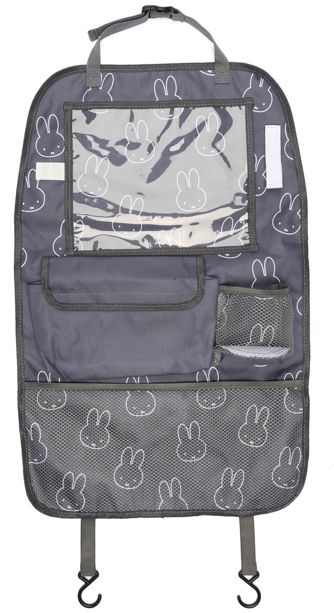 Dooky nijntje Back Seat Organizer – Universele Auto Organizer met Tablethouder – Opbergtas voor Achterbank – Stevig & Makkelijk Schoon te Maken