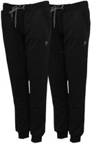 2-Pack Donnay - Stretch Joggingbroek met Elastiek (Jana) - Sportbroek - Dames - Black (020) - maat S