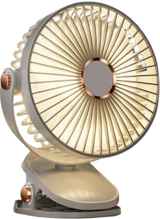 Draagbare Clip-On Ventilator Wit – Stil, 5 Snelheden, Oplaadbaar, Compact, Klemventilator voor Kantoor en Reizen