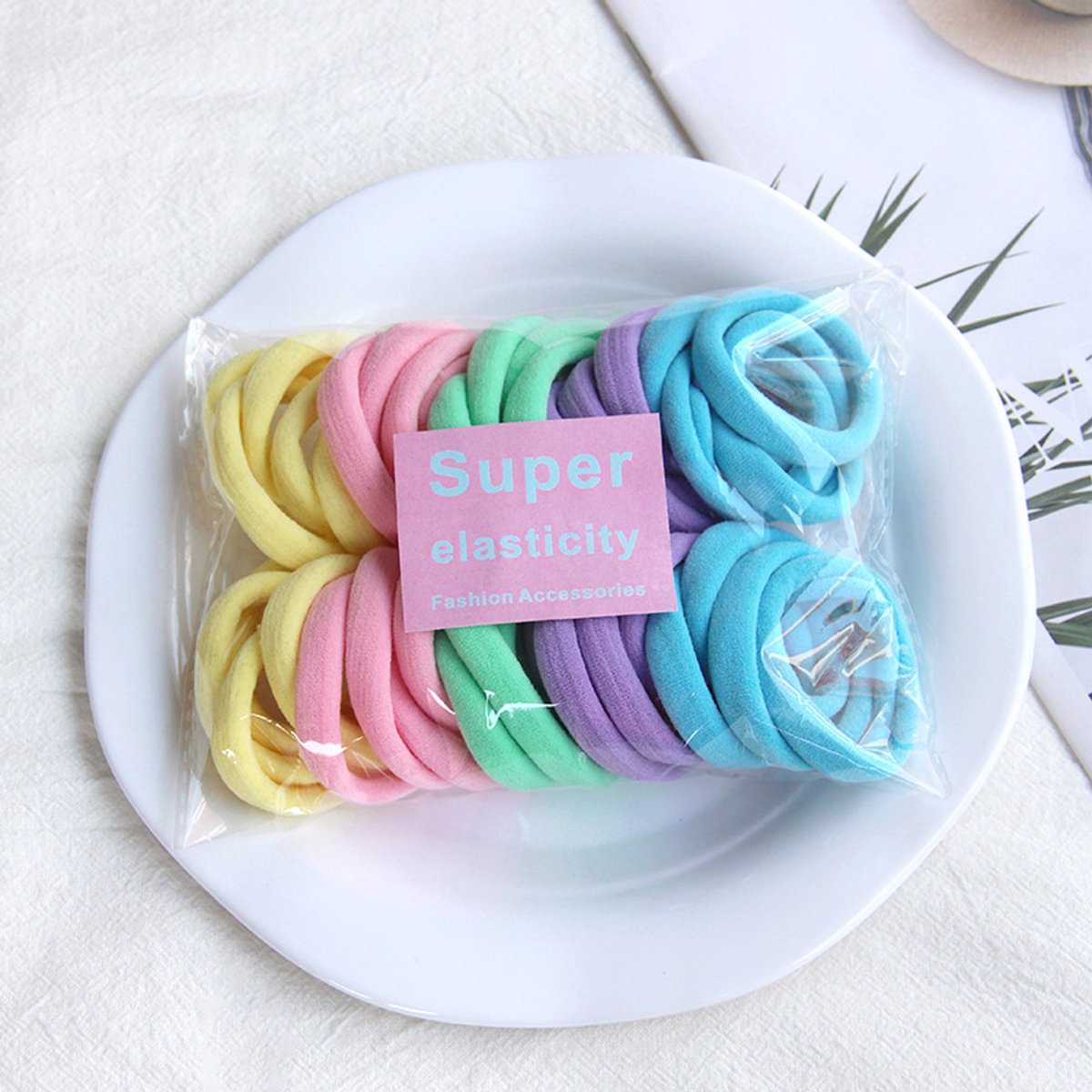 Dikke Haarelastiekjes XL - 40 stuks - Pastel - Ø 40mm - 5mm Dik - Sterk elastiek - Elastiek - Haar Accessoires - Kinderen - Meisjes - Dames - Gift - Cadeau