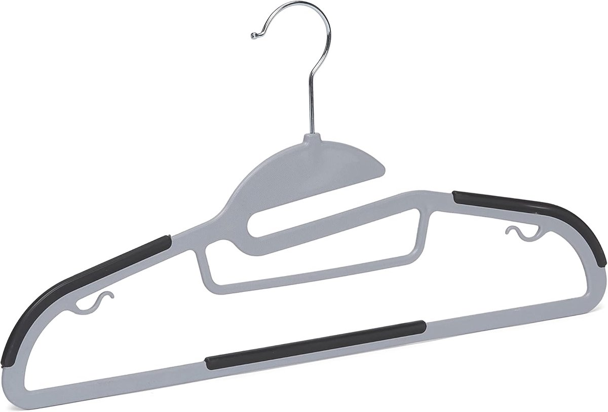 Candala Kledinghangers, plastic met rubberen coating, set van 50, grijs