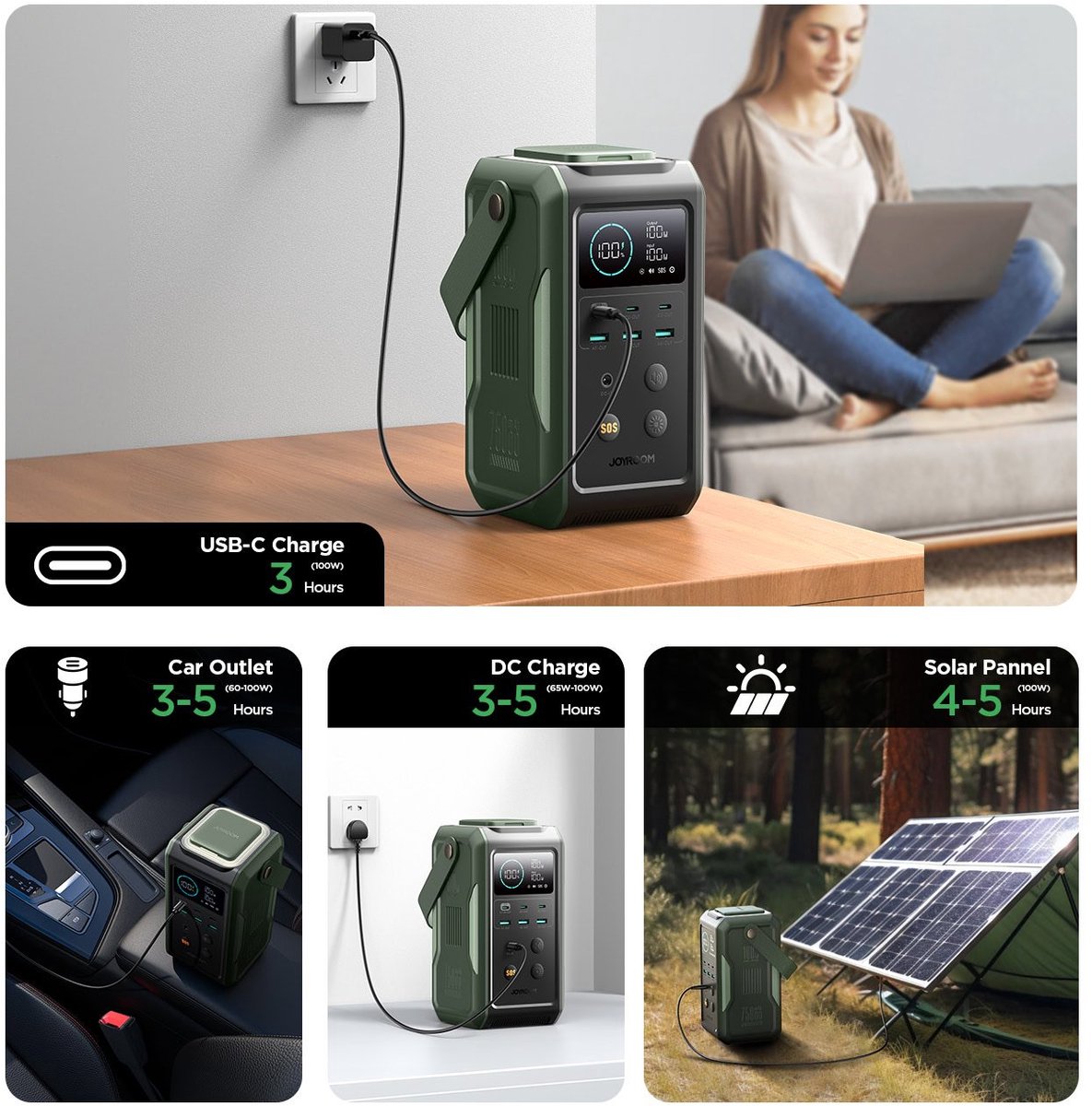 Joyroom 100W XXL Power Bank met uitklapbare Licht voor - afbeelding 3