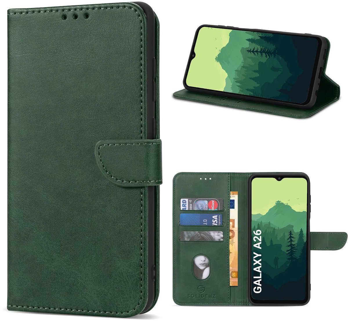 Solidenz hoesje - Geschikt voor Samsung Galaxy A26 - Bookcase - Groen
