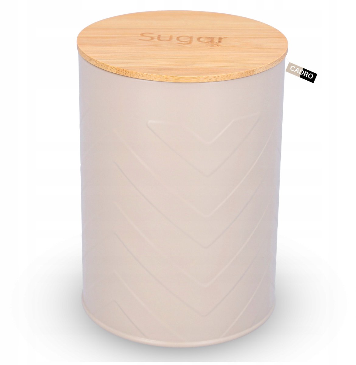 Metalen Suikerpot Beige met Bamboe Deksel & Afdichting - 1,4L