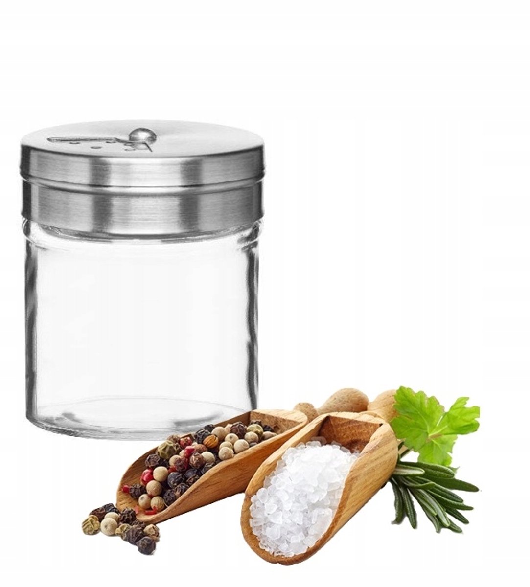 Galicja Jasper Glazen Kruidenpotje 55ml met 3 Soorten Openingen