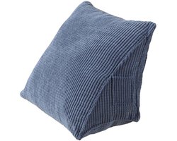Elkuaie Leeskussen - Triangular Pillow - Contable Reading Pillow met Zippered Pocket en Hoeksteun - 1 stuk - Voor Thuis Kantoor Bed Sofa - Blauw