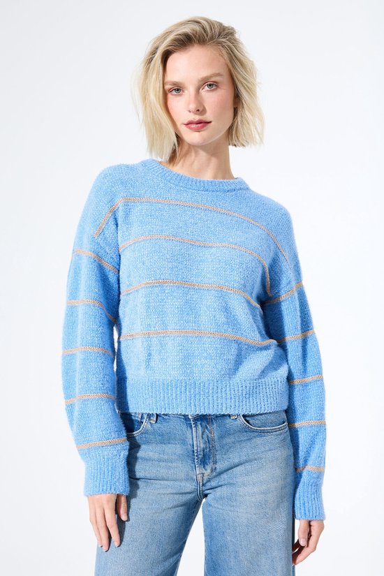 Pull uni Blauw à manches longues pour femme GARCIA