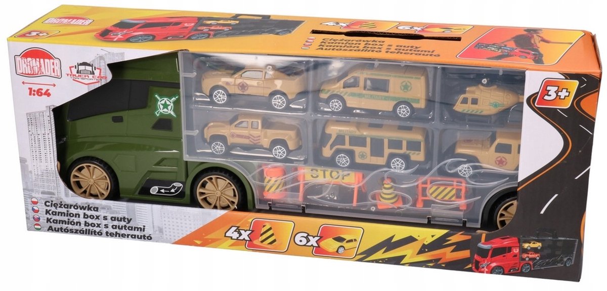 Militaire Vrachtwagen Speelgoed met Aanhanger en Voertuigen 1:64