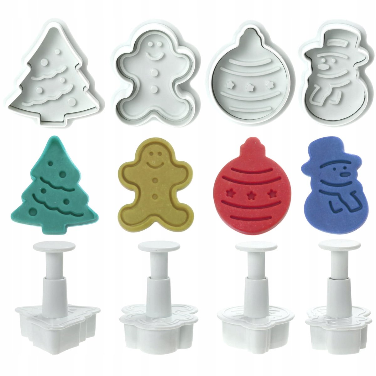 Set Koekjesuistekers Kerstboom Sneeuwpop - 4 stuks