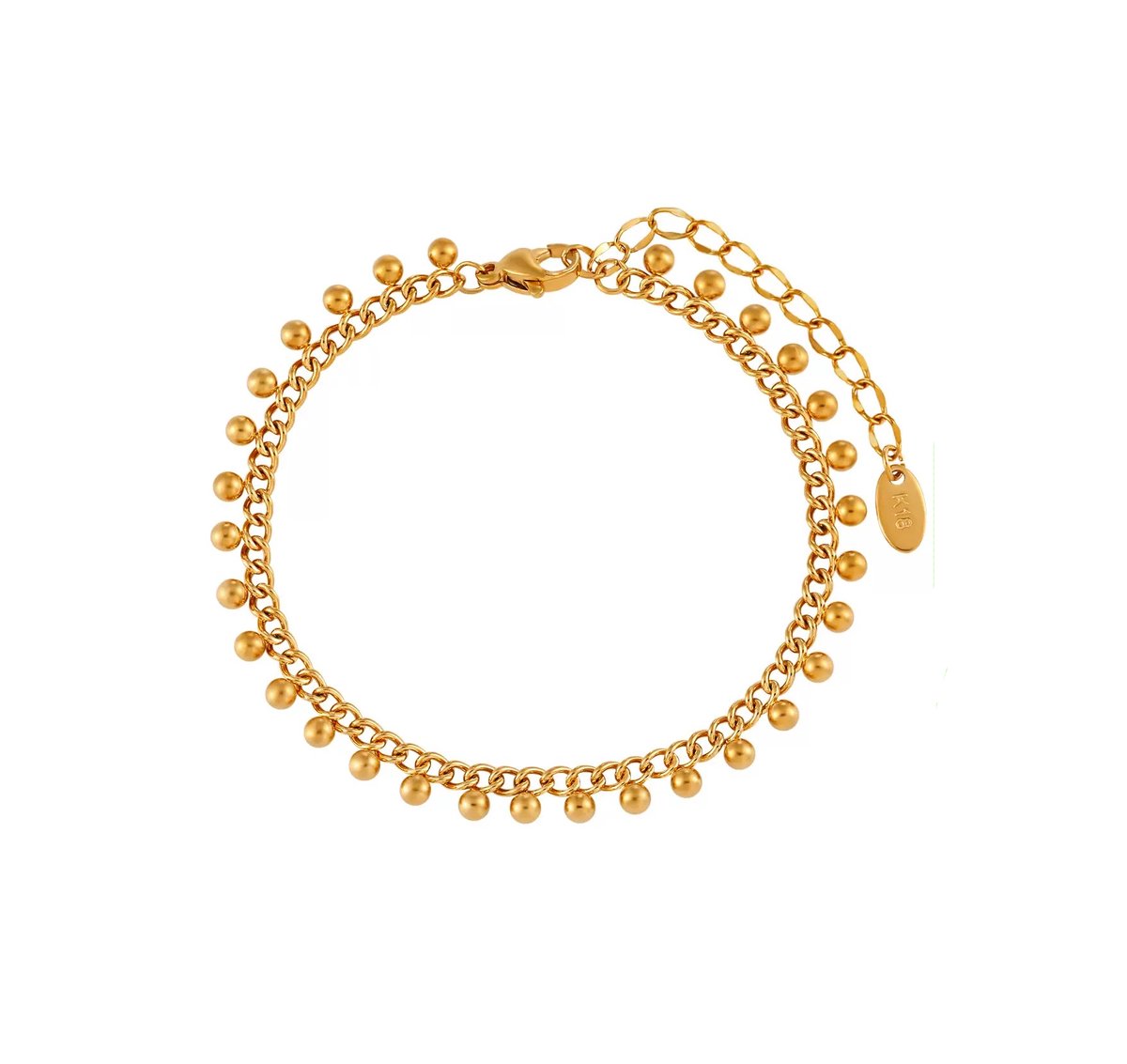 WeLoveSilver armband - vrouwen - goudkleurig - chirurgisch staal - 14,5 cm