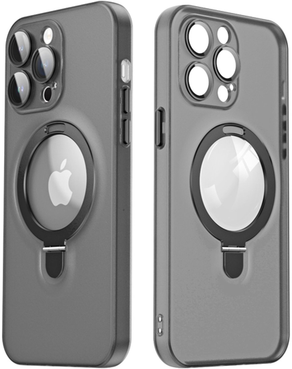 Magnetisch Hoesje met Ringhouder – Geschikt voor Apple iPhone 15 Pro – MagSafe - Zwart