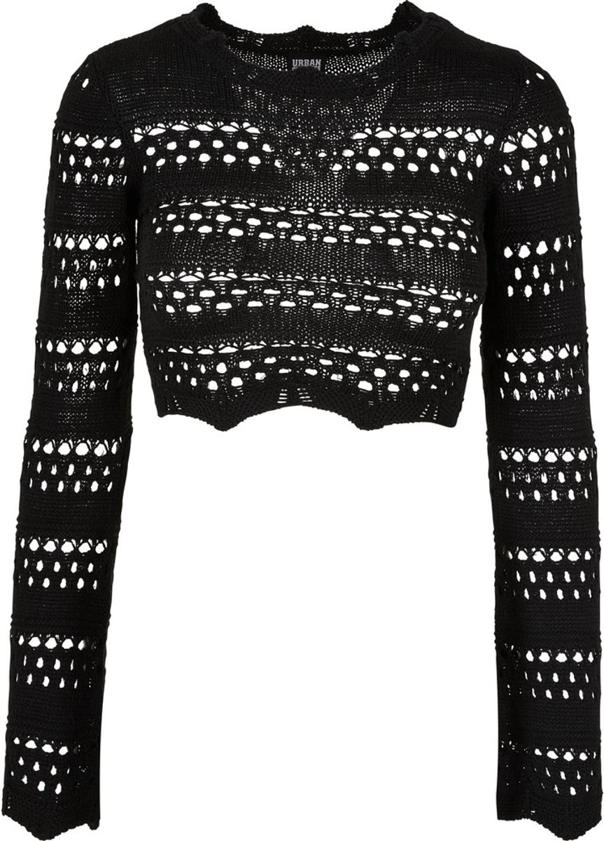 Urban Classics Cropped Crochet Knit Crop top 3XL Zwart