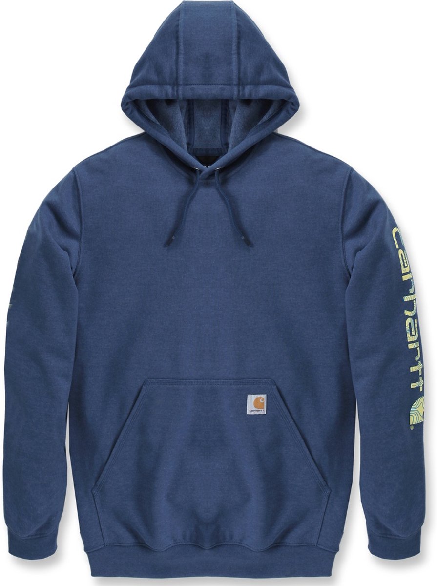 Carhartt Sleeve Logo Hooded Sweatshirt K288 -M Deep Ocean Heather