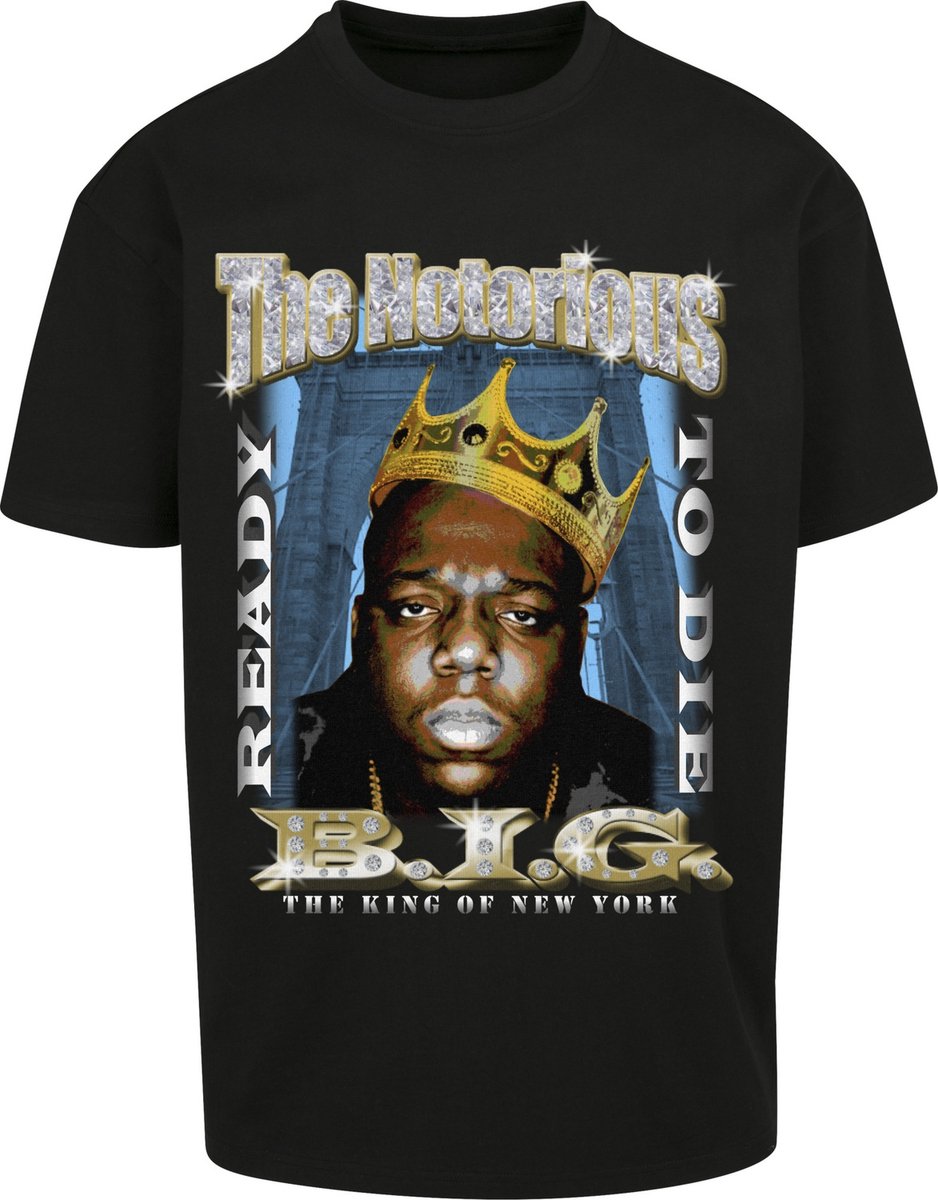 Mister Tee Biggie Crown Oversize Heren T-shirt XXL Zwart