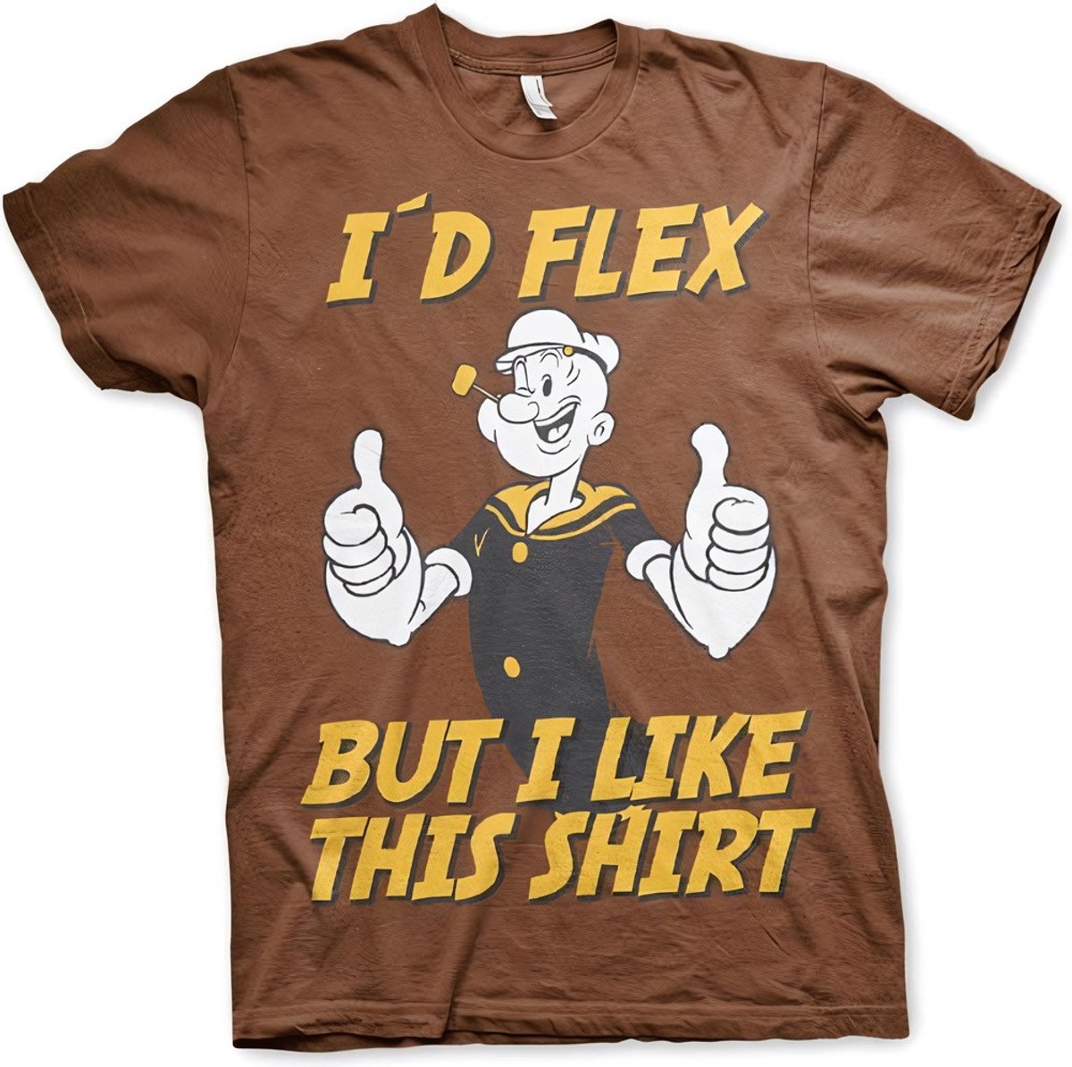 Popeye I'd Flex T-shirt bruin