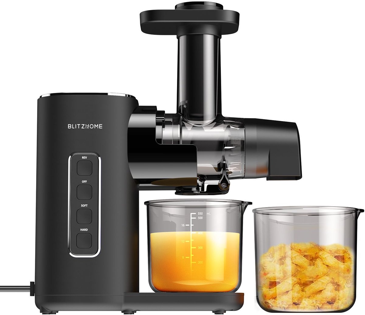 Sapcentrifuge - Slowjuicer - Koude Pers Juicer - Langzaam Kauwen Sapmachine - 2 Snelheidsstanden - Stil - Hoge Sapopbrengst - Groente en Fruit Pers - Eenvoudig te Reinigen - Anti-Druppel - BPA-vrij - Compacte Juicer - 450ml - 150W