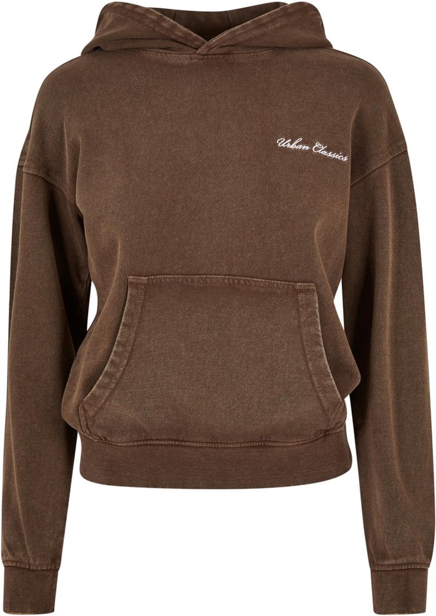 Urban Classics Small Embroidery Terry Hoodie/trui S Bruin