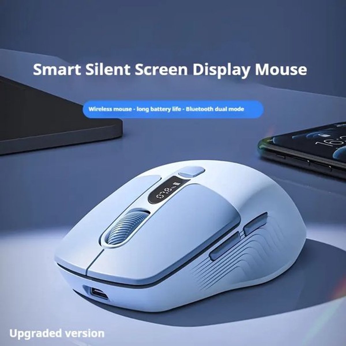 Image of 17 Parts – Draadloze Gaming Muis Stil & Ergonomisch – Bluetooth + 2.4G Verbinding – Type-C Oplaadbaar – DPI Instelbaar – Geschikt voor Laptop & Desktop – Blauw
