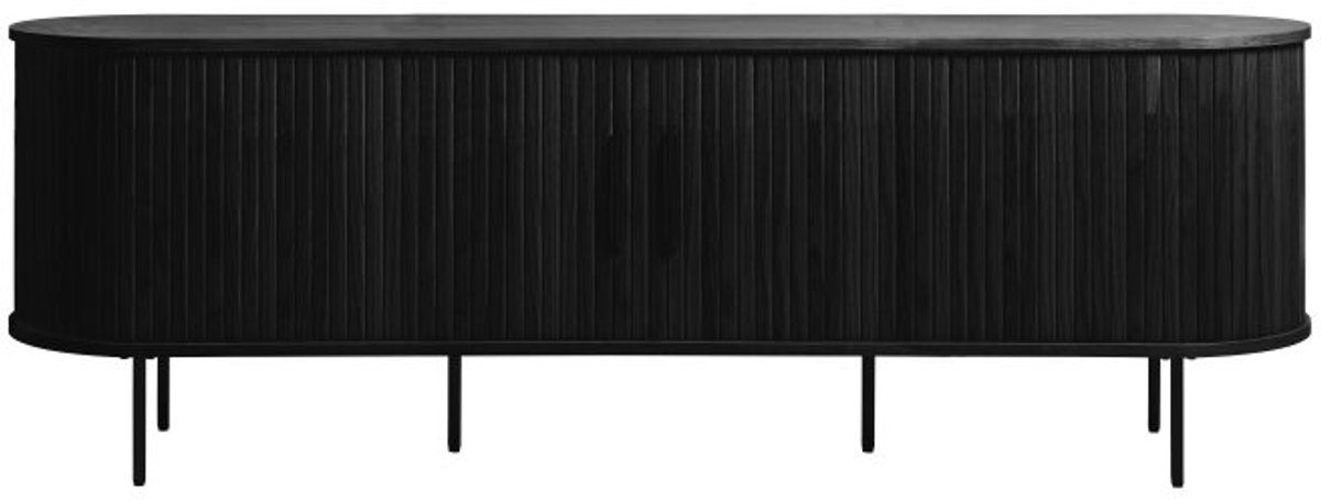 TV meubel Nola eikenhout 180x40x55 cm - Zwart