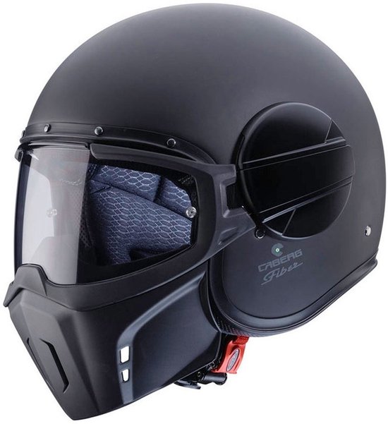 Caberg Ghost - Streetfighter helm - Jet helm Mat Zwart - Maat M - Met afneembaar Mondstuk - Fiberglas helm voor Motor of Scooter - ECE 22.06 gekeurd