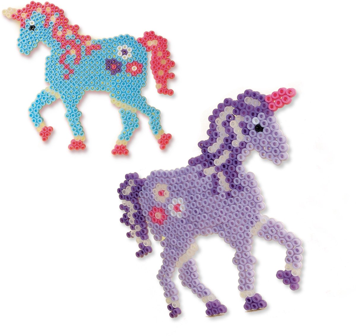 SES Creative - Beedz - Unicorn - Glow in the Dark - 1200 Strijkkralen met Grondplaten en Strijkvellen - Vanaf 5 Jaar — afbeelding 4