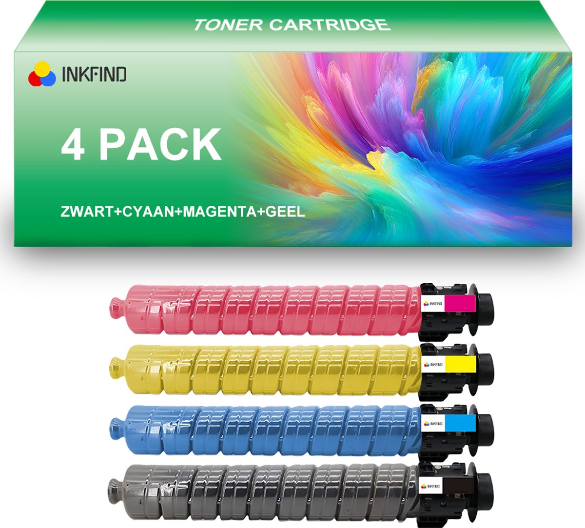 INKFIND IM C2000 IM C2500 IM C2503 (842311-842312-842313-842314) hoge capacity tonercartridge multipack van 4 stuks (Zwart+Cyaan+Magenta+Geel) compatibel met Ricoh IM C2500 IM C2000 (842311-842312-842313-842314) 4-pack BK/C/M/Y
