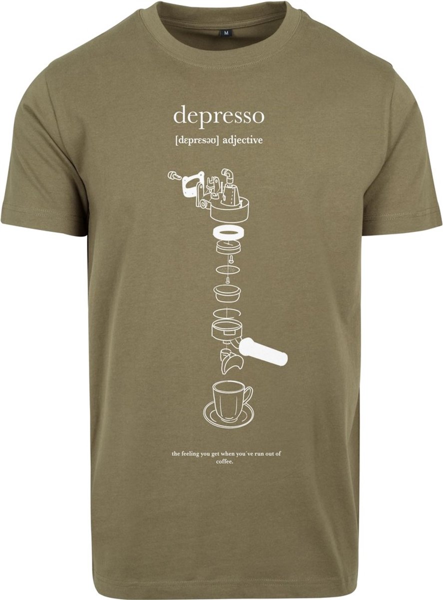 Mister Tee Depresso Heren T-shirt L Olijfgroen