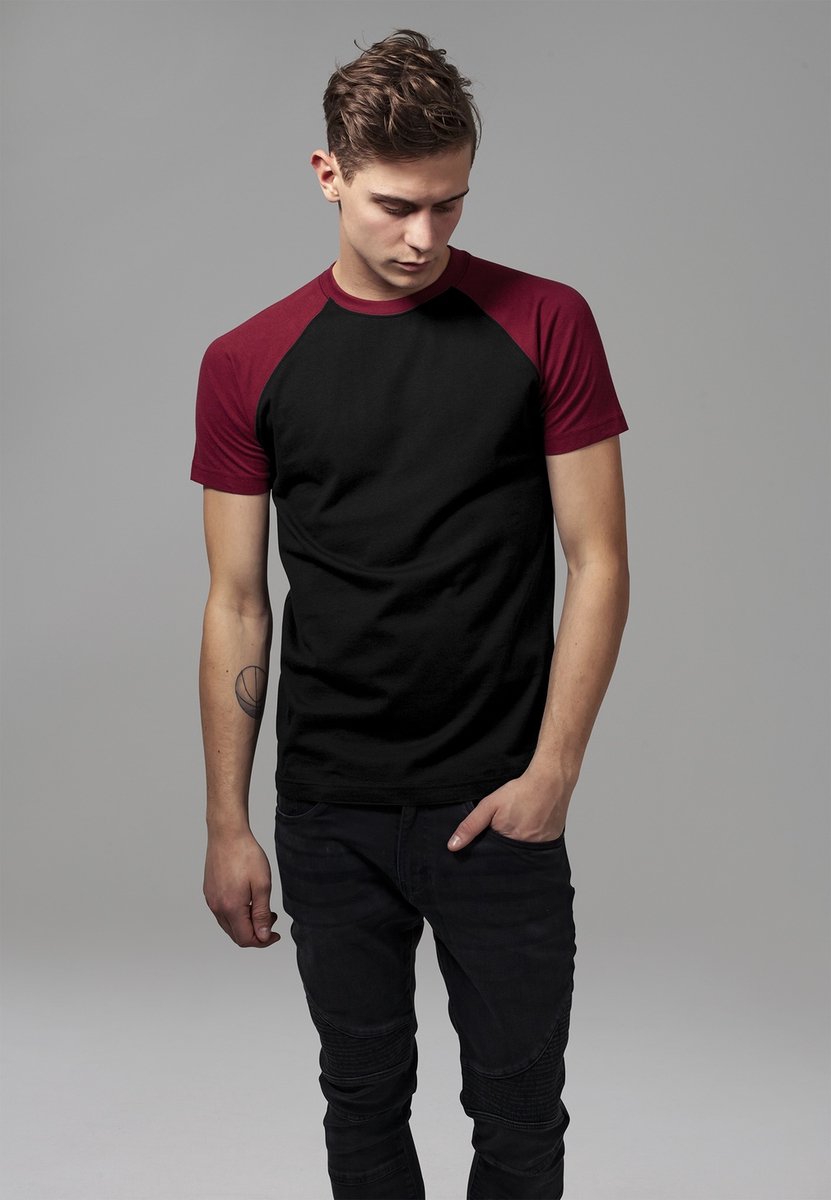 Urban Classics Raglan Contrast Heren T-shirt 3XL Zwart