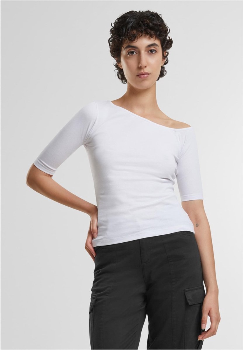 Urban Classics Organic Asymmetric Rib Top 5XL Wit