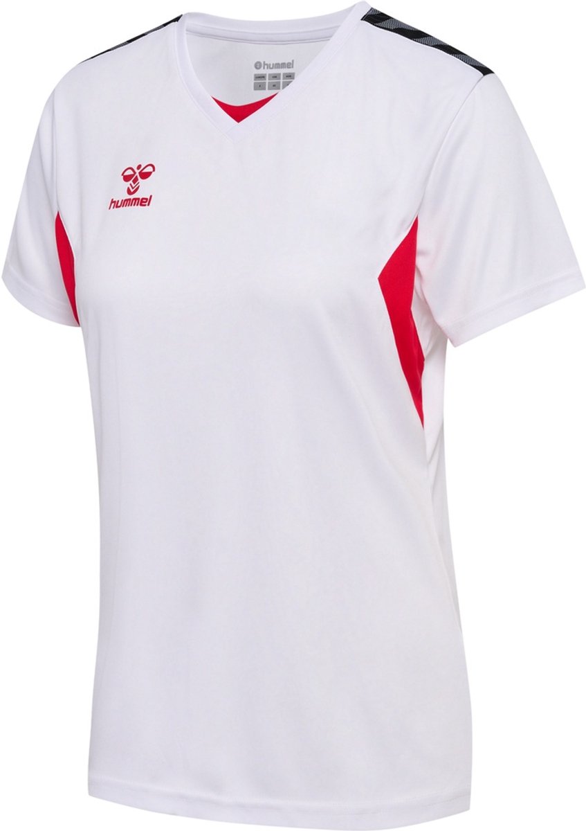 Hummel Damen T-Shirt Hmlauthentic Pl Jersey S/S Woman White/True Red-XS
